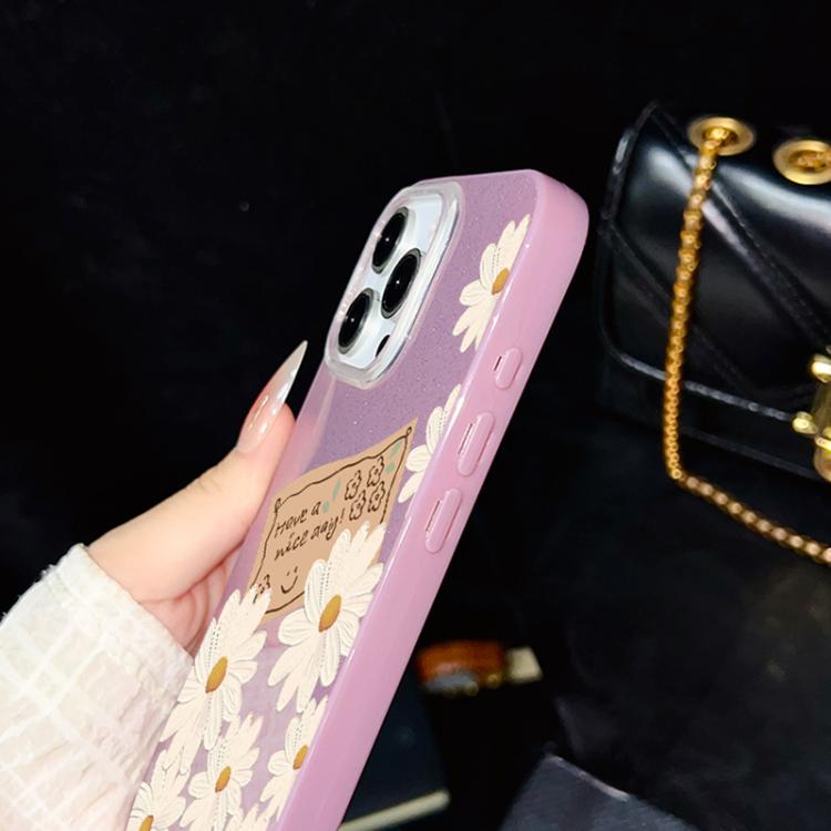 Custodia ibrida PC TPU con motivo crisantemo per iPhone