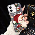 Custodia ibrida PC TPU glitter natalizia per iPhone