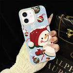 Custodia ibrida PC TPU glitter natalizia per iPhone