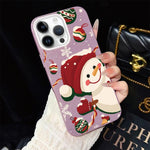 Custodia ibrida PC TPU glitter natalizia per iPhone