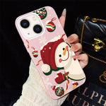 Custodia ibrida PC TPU glitter natalizia per iPhone