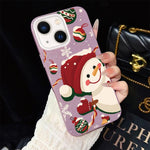 Custodia ibrida PC TPU glitter natalizia per iPhone