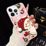 Custodia ibrida PC TPU glitter natalizia per iPhone