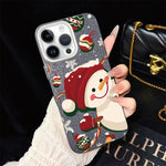 Custodia ibrida PC TPU glitter natalizia per iPhone