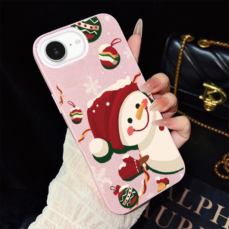 Custodia ibrida glitter natalizia per iPhone 16e e 17e
