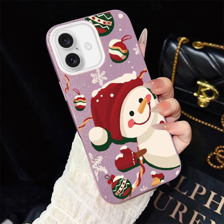 Custodia ibrida glitter natalizia per iPhone 16e e 17e