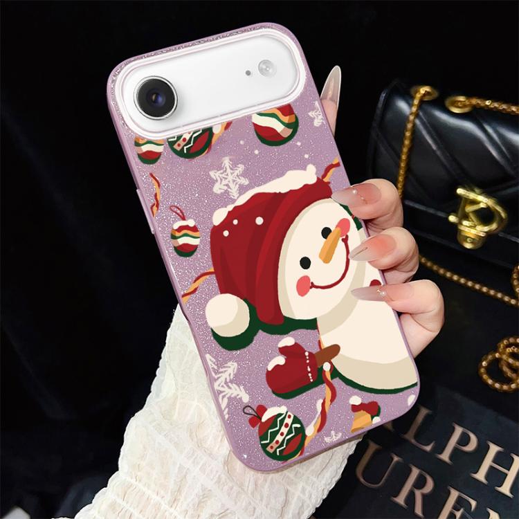 Custodia ibrida glitter natalizia per iPhone 16e e 17e