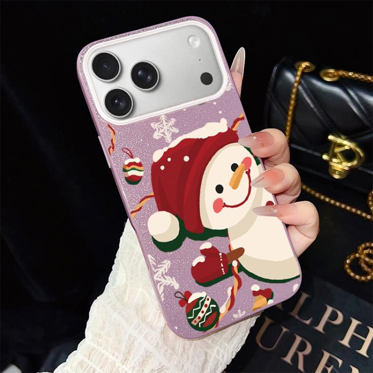 Custodia ibrida glitter natalizia per iPhone 16e e 17e