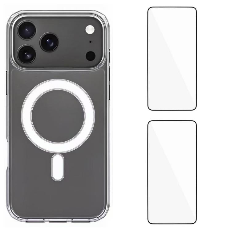 Custodia magnetica trasparente per iPhone con pellicole
