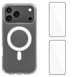 Custodia magnetica trasparente per iPhone con pellicole
