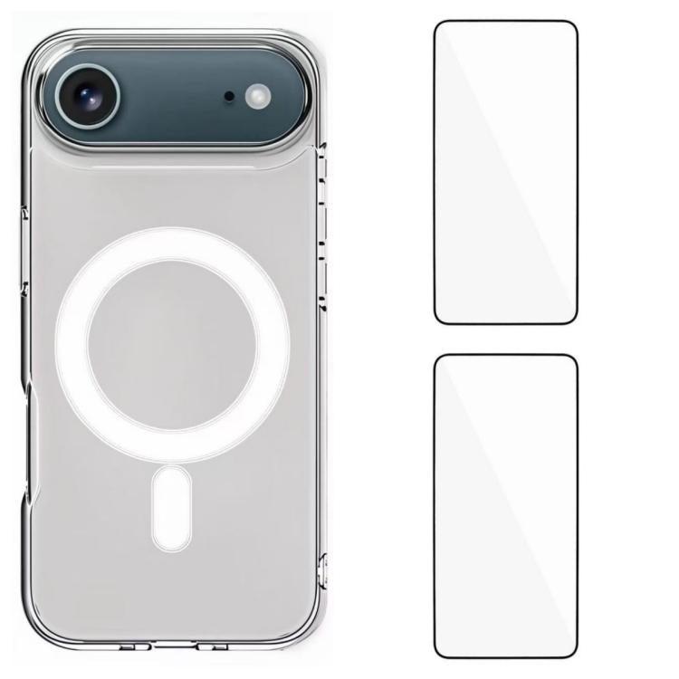 Custodia magnetica trasparente per iPhone con pellicole
