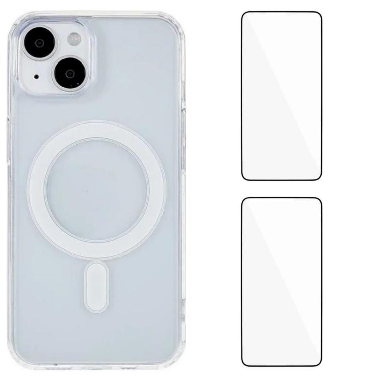 Custodia magnetica trasparente per iPhone con pellicole