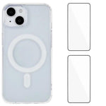 Custodia magnetica trasparente per iPhone con pellicole