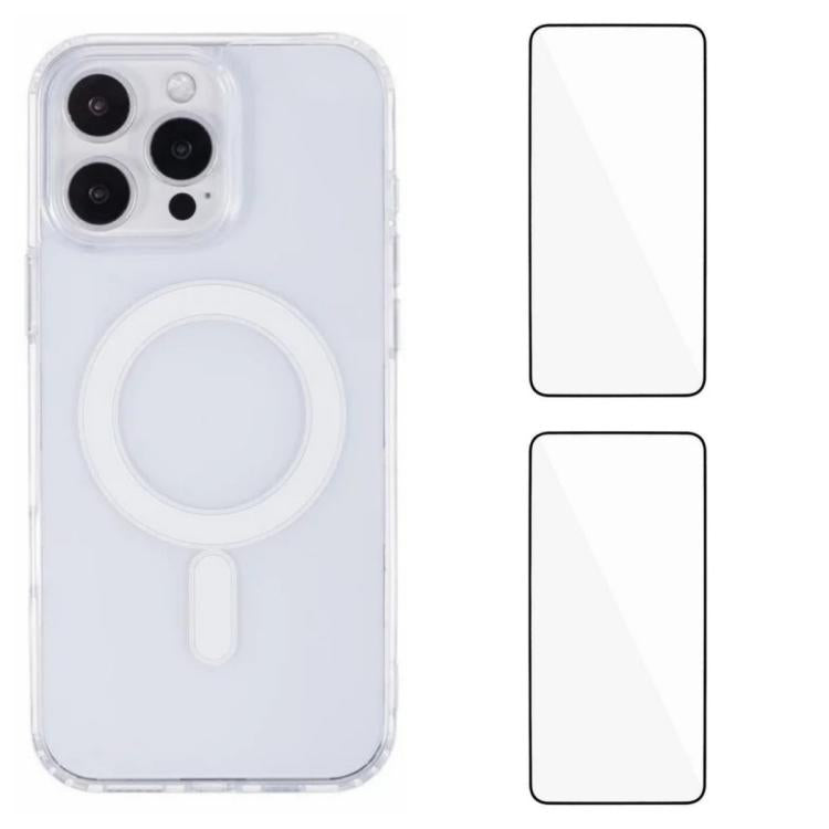 Custodia magnetica trasparente per iPhone con pellicole