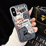 Custodia ibrida PC TPU con motivo orsetto per iPhone