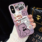Custodia ibrida PC TPU con motivo orsetto per iPhone