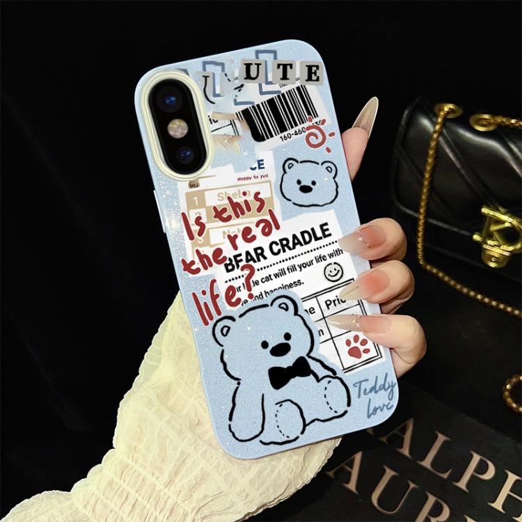 Custodia ibrida PC TPU con motivo orsetto per iPhone