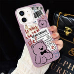 Custodia ibrida PC TPU con motivo orsetto per iPhone