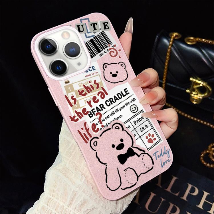 Custodia ibrida PC TPU con motivo orsetto per iPhone