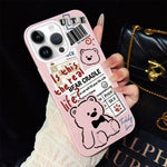 Custodia ibrida PC TPU con orsetto glitter per iPhone
