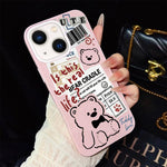 Custodia ibrida PC TPU con orsetto glitter per iPhone