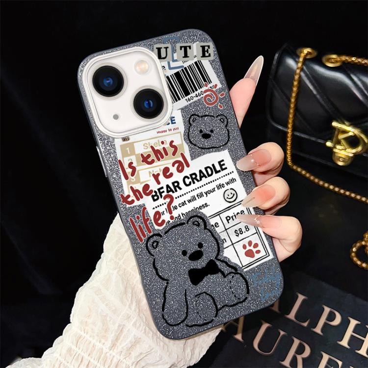 Custodia ibrida PC TPU con orsetto per iPhone 15