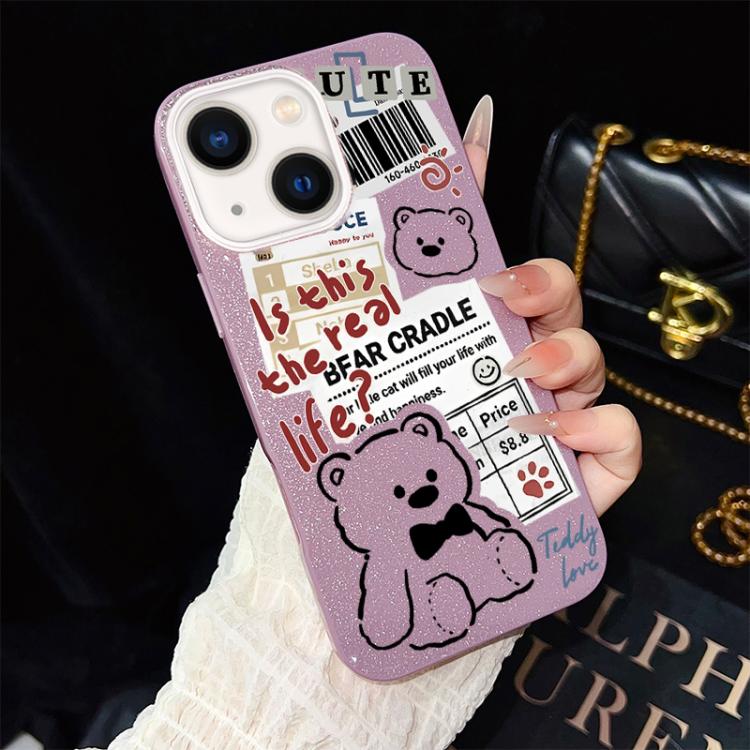 Custodia ibrida PC TPU con orsetto per iPhone 15