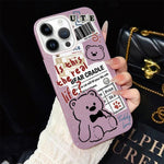 Custodia ibrida PC TPU con orsetto per iPhone 15