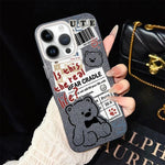 Custodia ibrida PC TPU con orsetto per iPhone 15