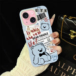 Custodia ibrida PC TPU con orsetto per iPhone 15