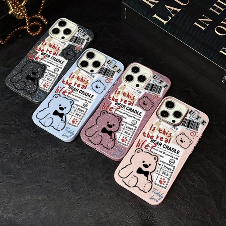 Custodia ibrida PC TPU con motivo orsetto per iPhone