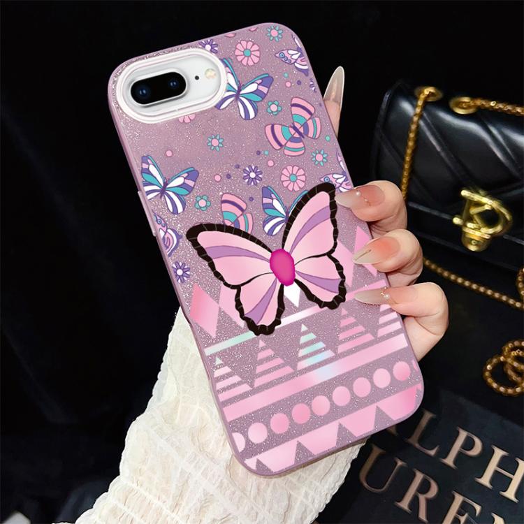 Custodia ibrida PC TPU con glitter per iPhone 8 Plus 7 Plus