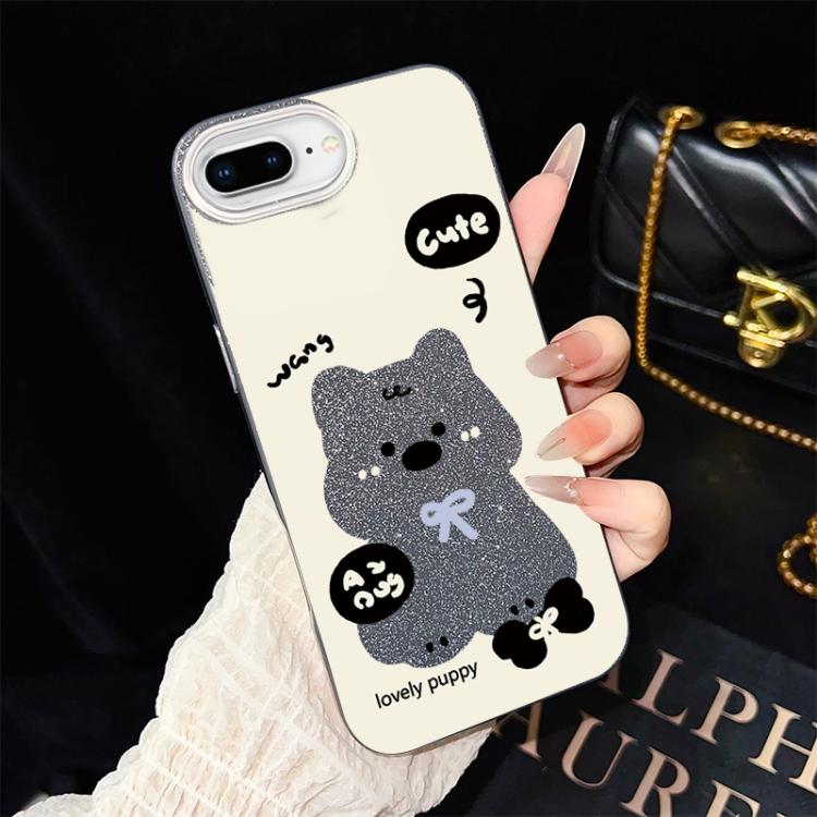 Custodia ibrida PC TPU con motivo cuccioli per iPhone 8 Plus