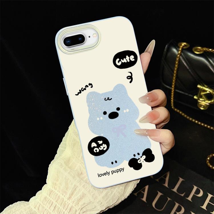 Custodia ibrida PC TPU con motivo cuccioli per iPhone 8 Plus