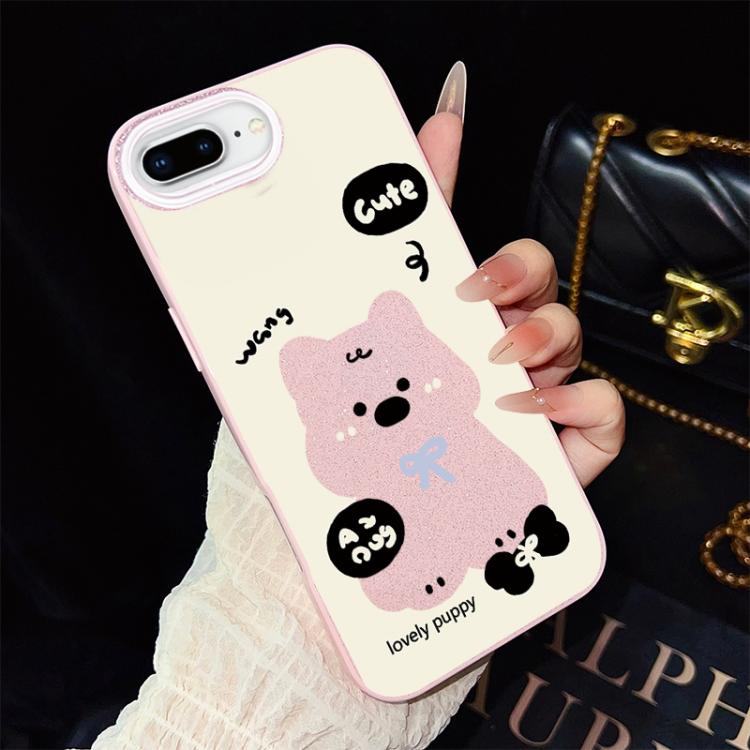 Custodia ibrida PC TPU con motivo cuccioli per iPhone 8 Plus
