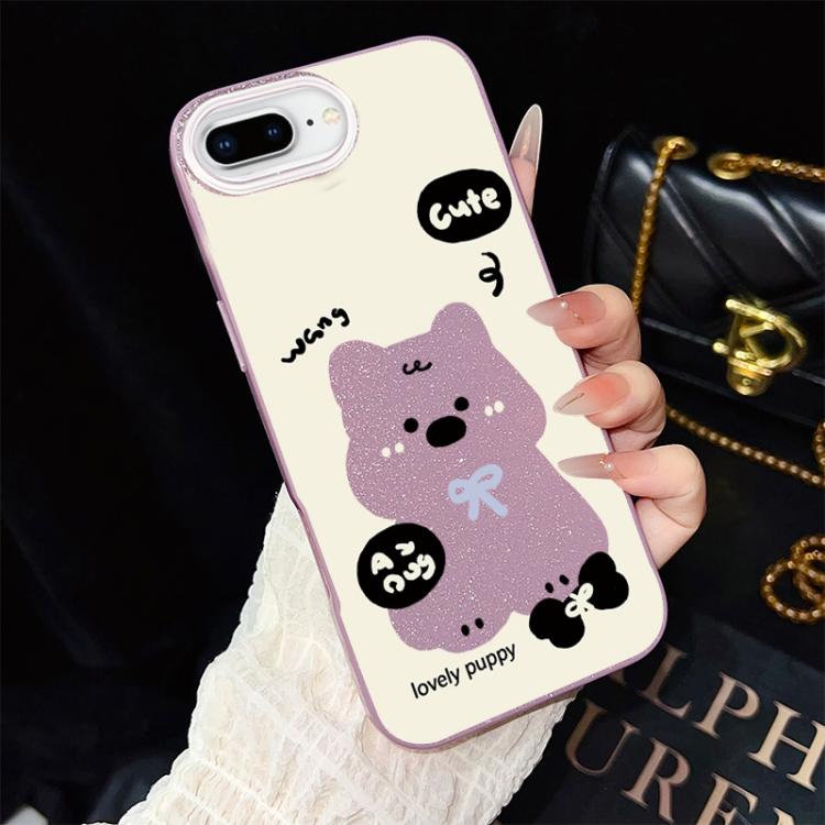 Custodia ibrida PC TPU con motivo cuccioli per iPhone 8 Plus