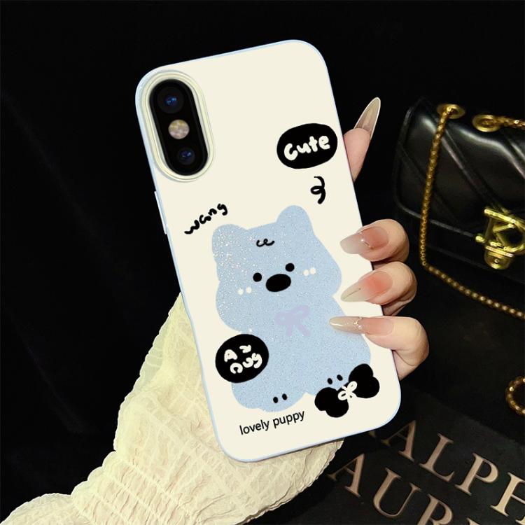 Custodia ibrida PC e TPU con motivo cuccioli per iPhone
