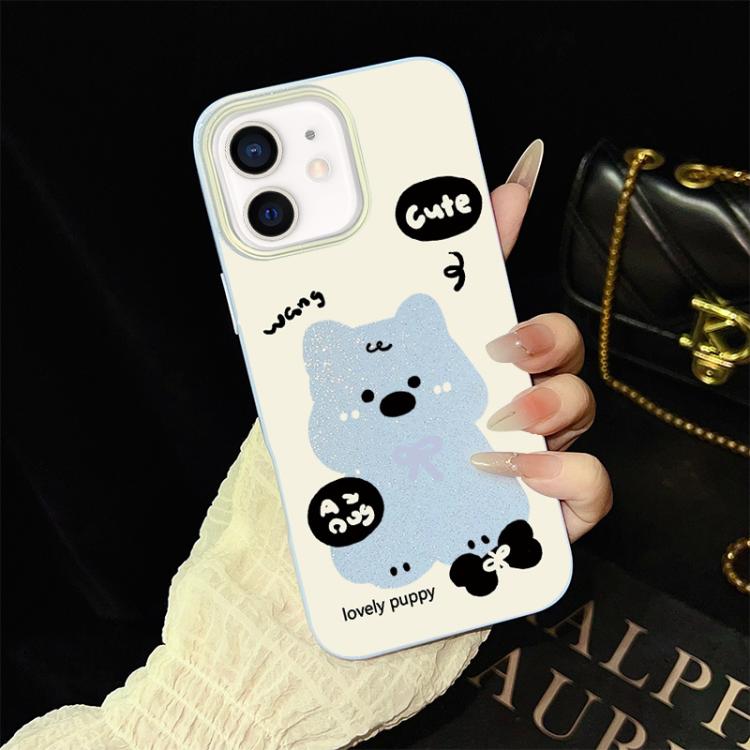 Custodia ibrida PC e TPU con motivo cuccioli per iPhone