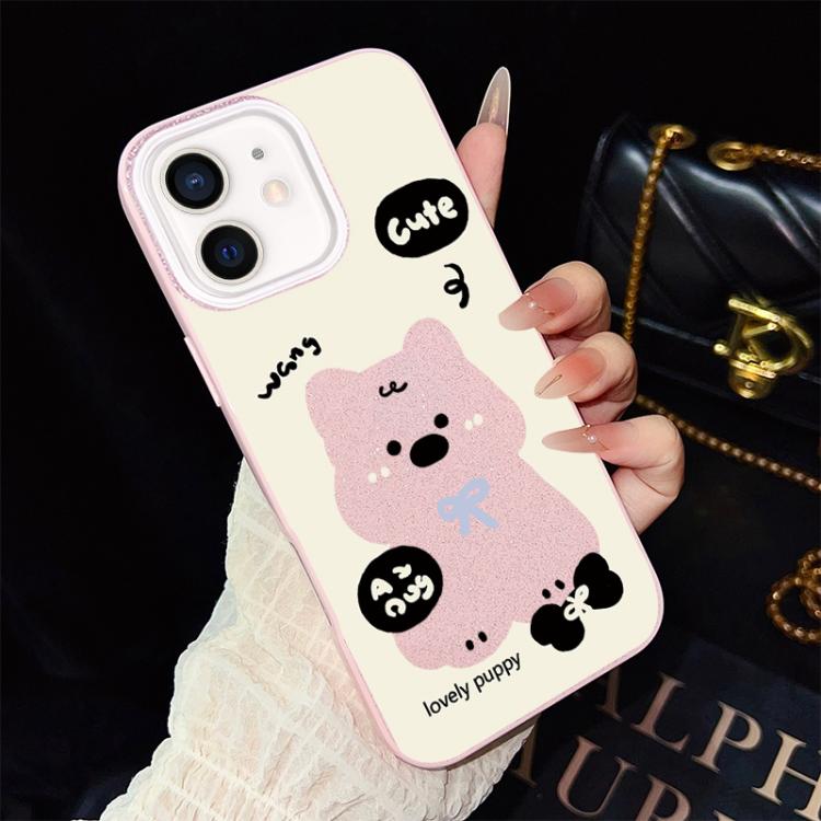 Custodia ibrida PC e TPU con motivo cuccioli per iPhone