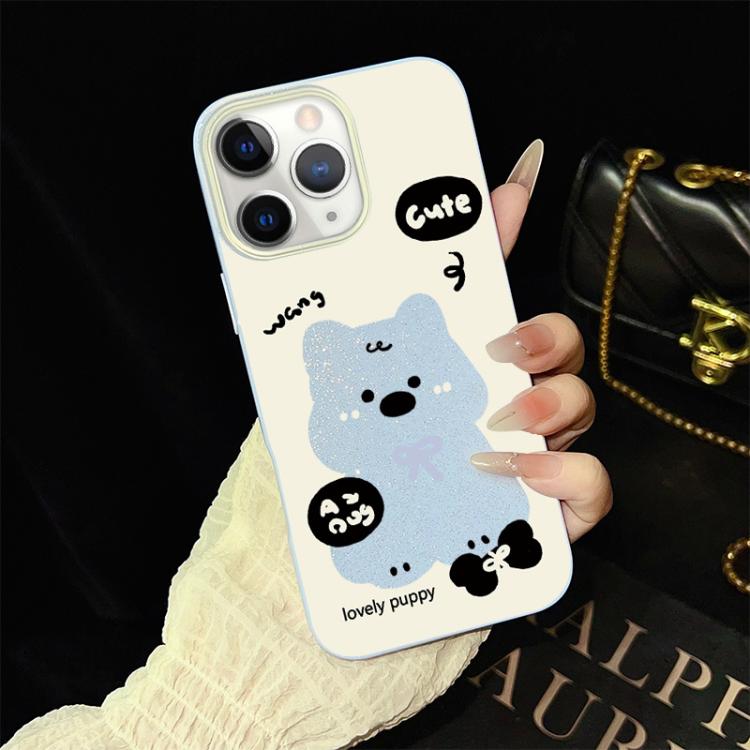 Custodia ibrida PC e TPU con motivo cuccioli per iPhone
