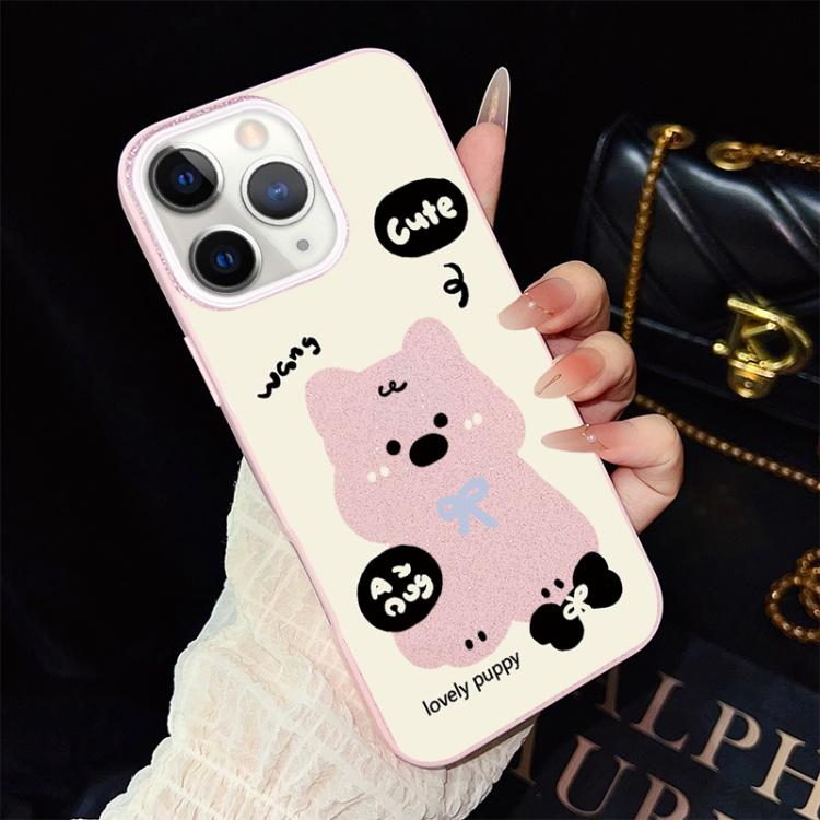 Custodia ibrida PC e TPU con motivo cuccioli per iPhone