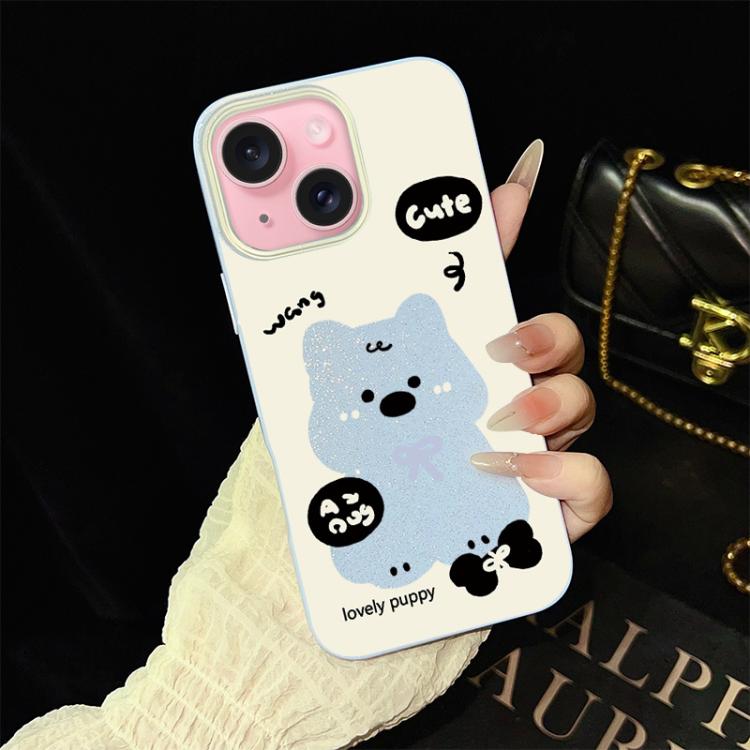 Custodia ibrida PC e TPU con motivo cuccioli per iPhone