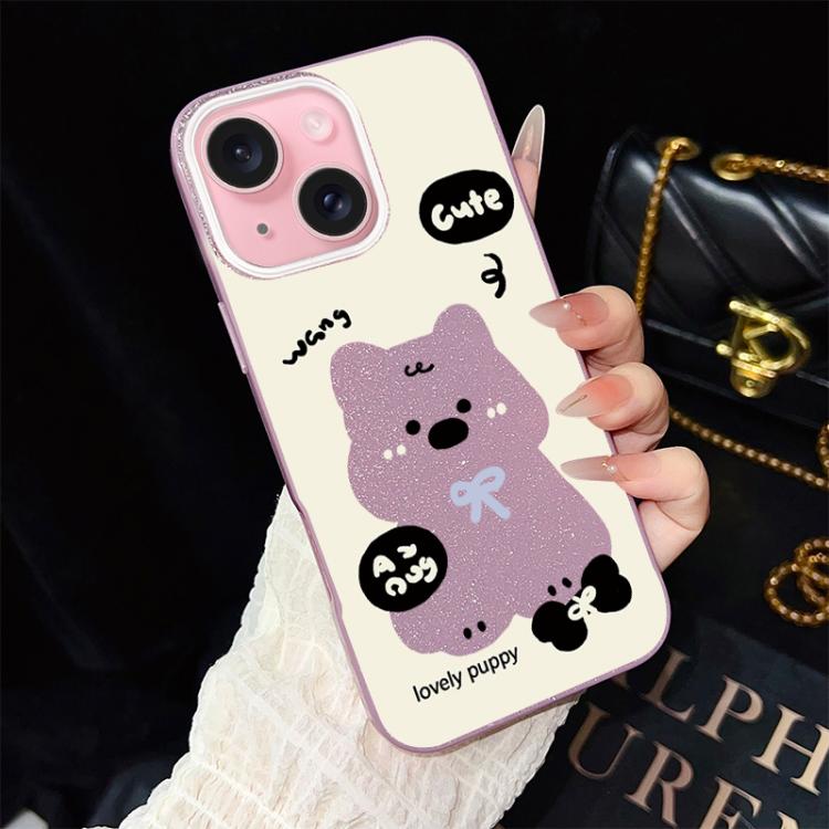 Custodia ibrida PC e TPU con motivo cuccioli per iPhone