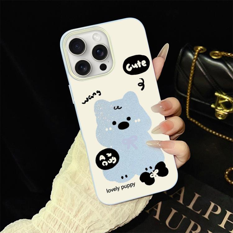 Custodia ibrida PC e TPU con motivo cuccioli per iPhone