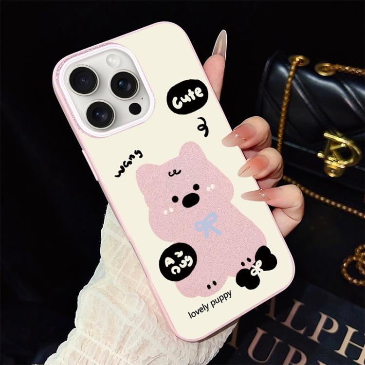 Custodia ibrida PC e TPU con motivo cuccioli per iPhone