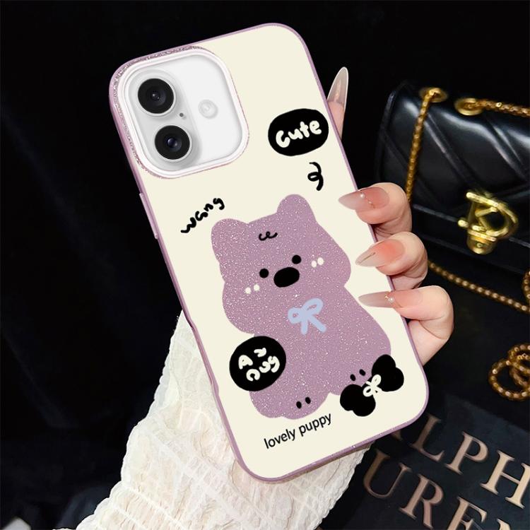 Custodia ibrida PC e TPU con motivo cuccioli per iPhone