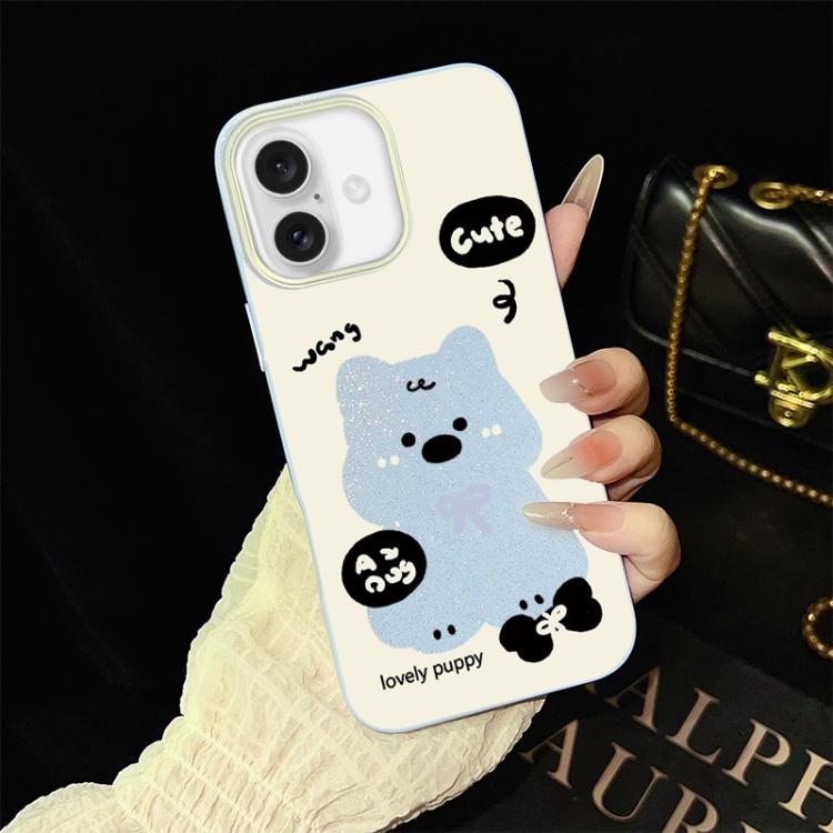 Custodia ibrida PC e TPU con motivo cuccioli per iPhone
