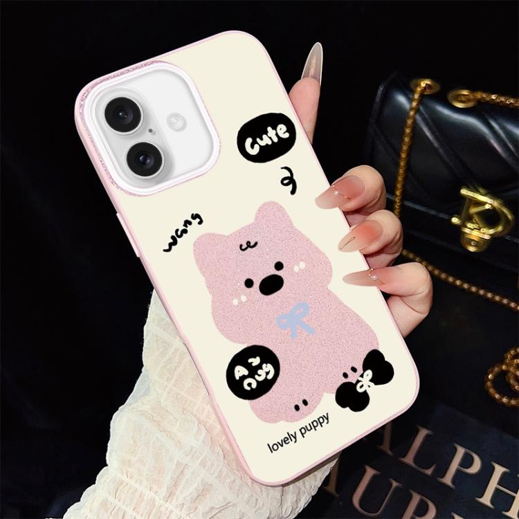 Custodia ibrida PC e TPU con motivo cuccioli per iPhone