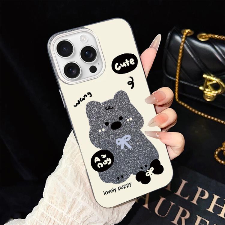 Custodia ibrida PC e TPU con motivo cuccioli per iPhone