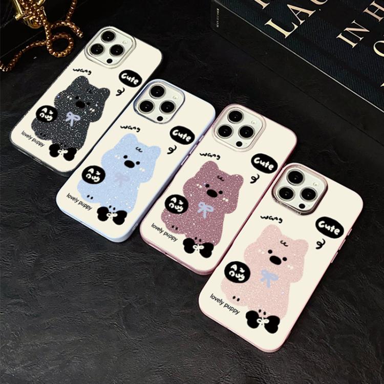 Custodia ibrida PC e TPU con motivo cuccioli per iPhone